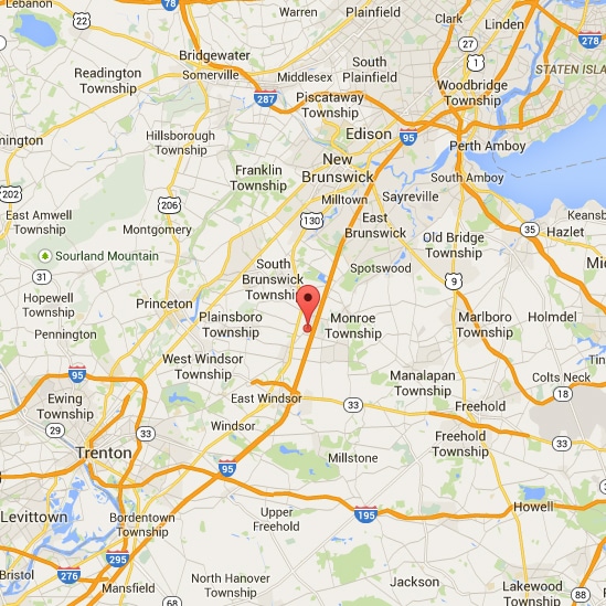 map of central New Jersey depicting location of Palisades Logistics' New York / New Jersey fulfillment operations.