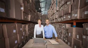 MODEX 2016 new technologies -- photo of man and woman tracking goods at storage facility