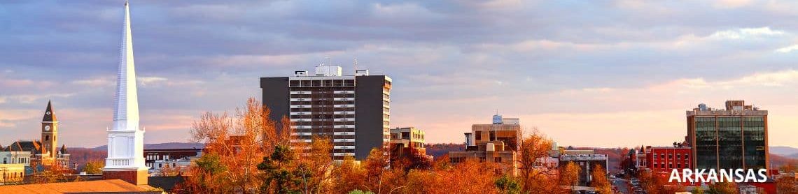 Arkansas skyline, home of 2 Arkansas 3PL warehouse facilities available to customers of Palisades Logistics.