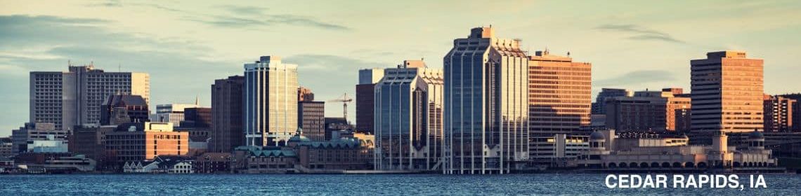 Cedar Rapids, IA skyline; refrigerated and ambient warehouse locations