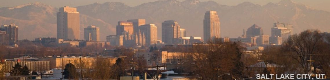 Downtown Salt Lake City, Utah, skyline representing Palisades Logistics 3PL warehouse services.