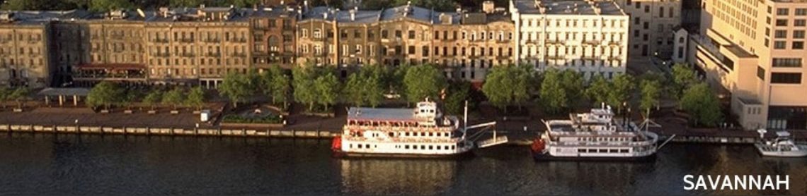 Savannah 3PL services by Palisades Logistics; skyline view of Savannah, GA.