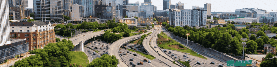 Atlanta, Georgia skyline along I-85 corridor representing Palisades Logistics 3PL warehouse, distribution, and fulfillment services